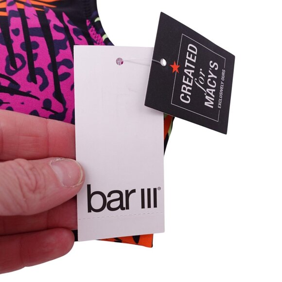 NWT Bar III Palm Prowl O-Ring Bikini Top Sz XS Multicolor Floral Push Up Lined - Picture 7 of 11